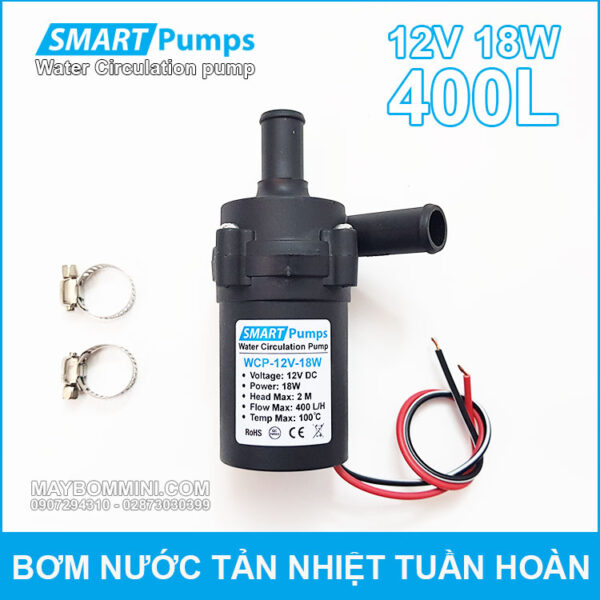 May Bom Nuoc Tan Hiet Tuan Hoan 12V 18W 400L Smartpumps
