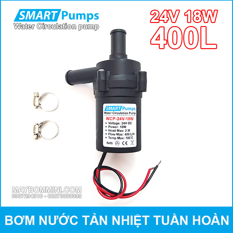 May Bom Nuoc Tan Hiet Tuan Hoan 24V 18W 400L Smartpumps