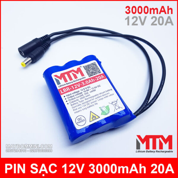 Lithium Battery Rechargeable 12v 3000mah MTM