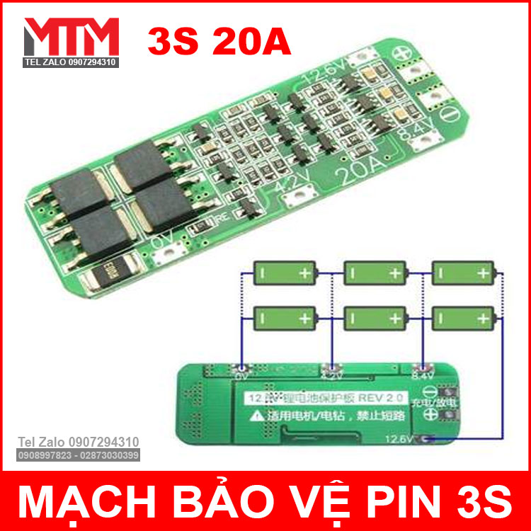 Mach Bao Ve Pin 3s 20a 18650