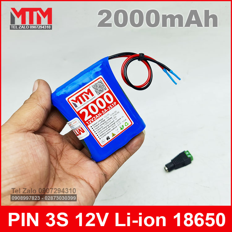 Pin Sac Lithium Li Ion 12v 2000mah 5A Gia Re