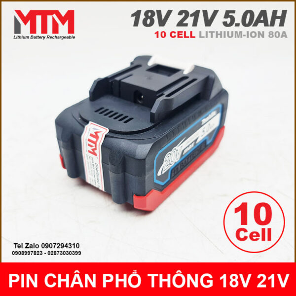 Pin Chan Pho Thong M21 Hukan Makita18V 21V 10cell 5Ah Chin Hang