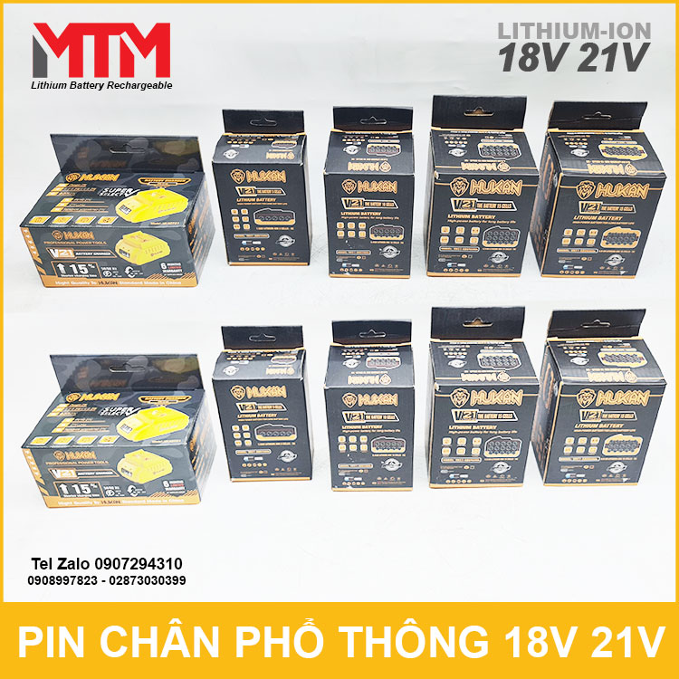 Pin Chan Pho Thong 18V 21V 5C Hukan
