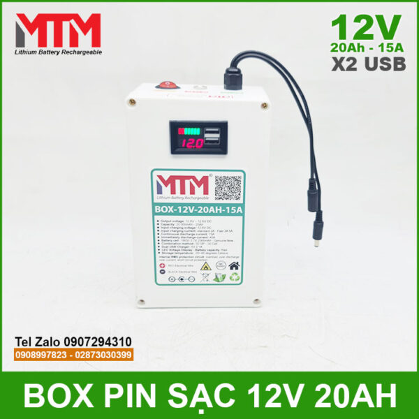 Pin Sac 12v 20Ah 15A USB