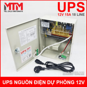 Box Nguon Dien Du Phong UPS 12V 15A 18 Line Chinh Hang