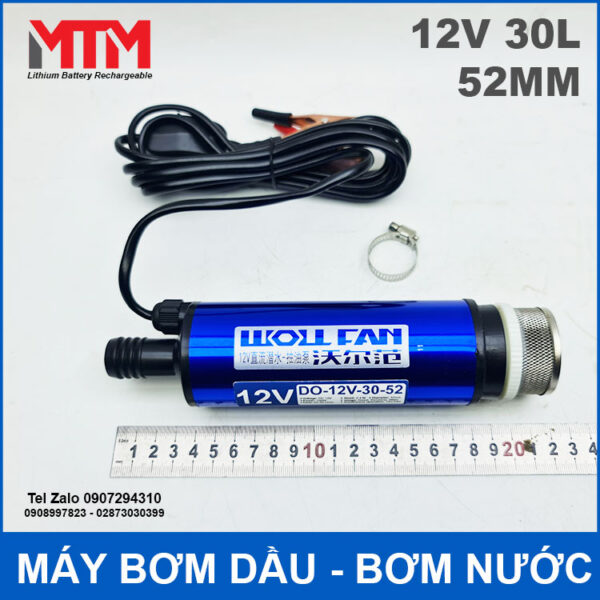 May Bom Dau Bom Chat Long 12V 100W 30L 52mm Kich Thuoc