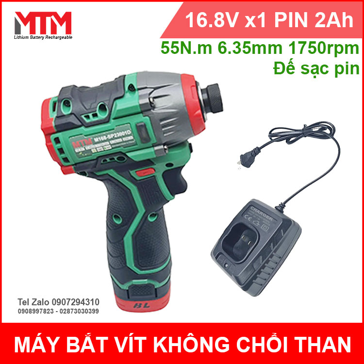 May Bat Vit Khong Choi Than 16V8 1750rpm 55Nm MTM 1 Pin De Sac