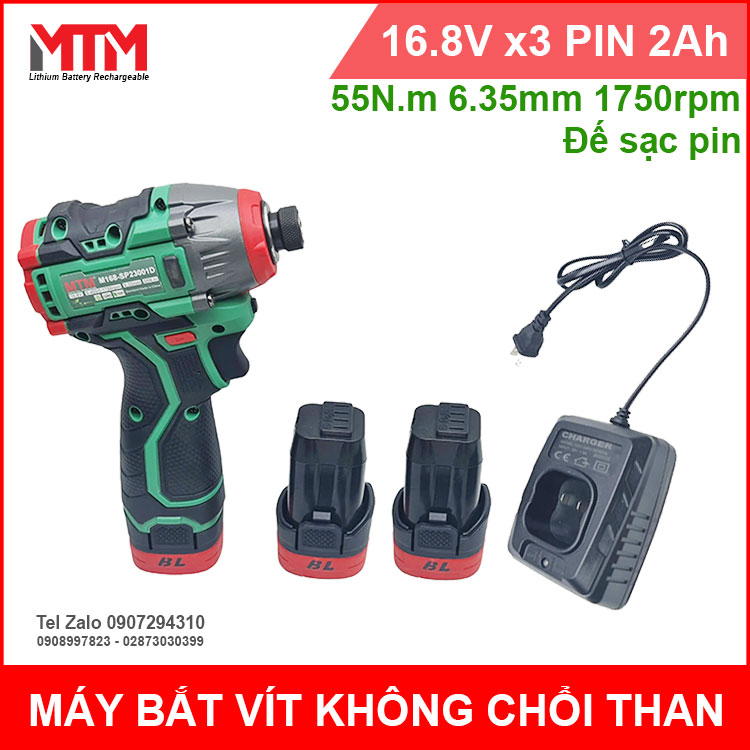 May Bat Vit Khong Choi Than 16V8 1750rpm 55Nm MTM 3 Pin De Sac