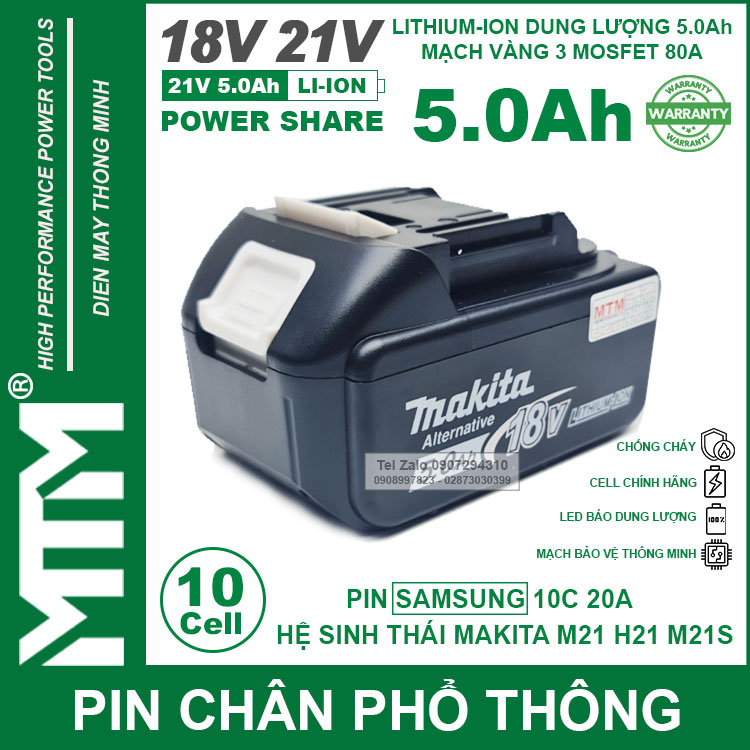 Pin Chan Pho Thong M21 Hukan Makita18V 21V 10CELL Samsung 25r 5000mah Pin Chan Pho Thong M21 Hukan Makita18V 21V 10CELL Samsung 25r 5000mah
