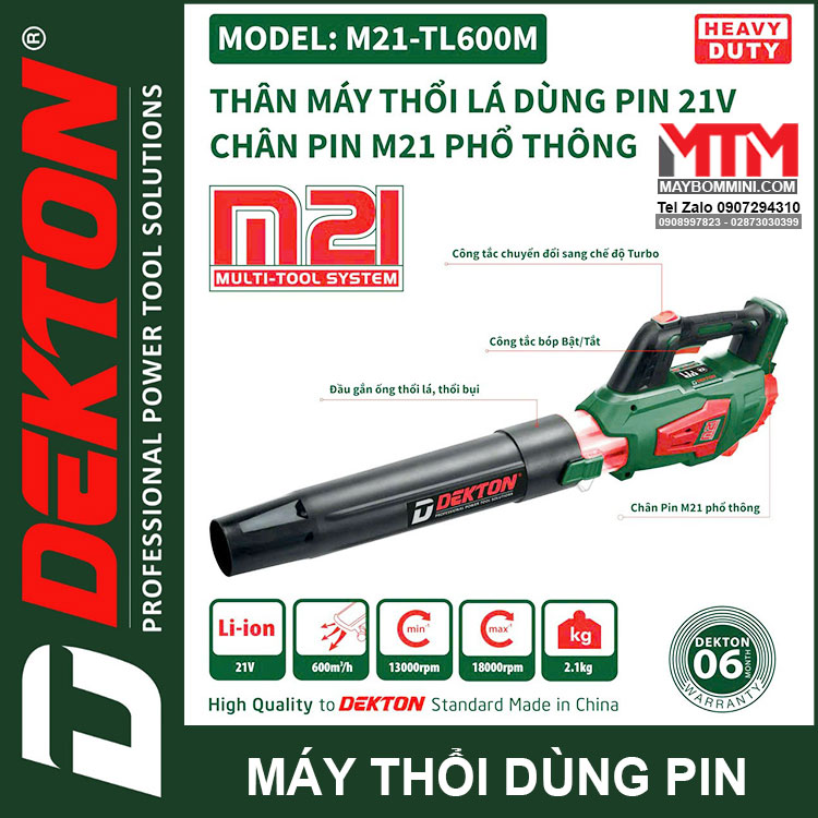 May Thoi La Thoi Bui Dekton 21V M21 TL600M Pin Chan Pho Thong May Thoi La Thoi Bui Dekton 21V M21 TL600M Pin Chan Pho Thong