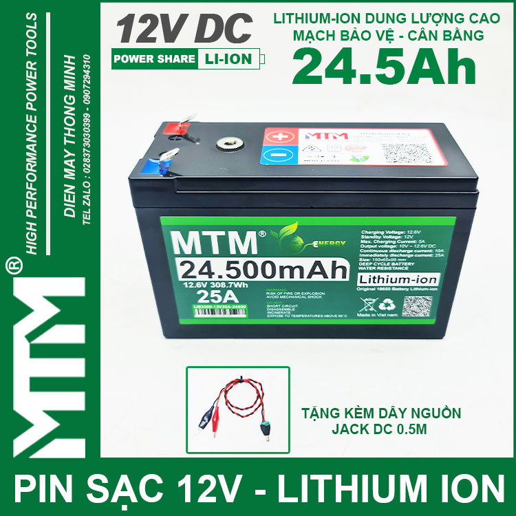 Pin Quat Den Quat Tich Dien 12V 25A 24500mAh MTM Pin Quat Den Quat Tich Dien 12V 25A 24500mAh MTM