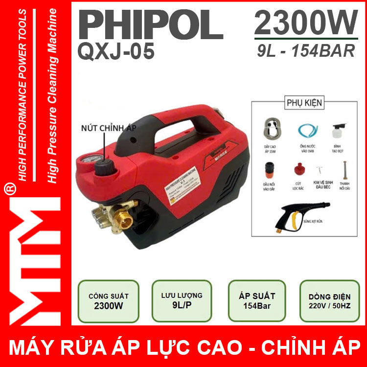 May Rua Xe Ap Luc Cao 220V 2300W 9L 154Bar Phipol QXJ05 Loi Dong Chinh Ap Gia Re May Rua Xe Ap Luc Cao 220V 2300W 9L 154Bar Phipol QXJ05 Loi Dong Chinh Ap Gia Re