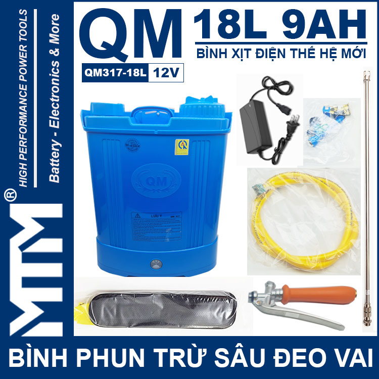 Binh Phun Thuoc Tru Sau Deo Vai 18L 12V 9Ah Tan Quan My QM317 18L Cao Cap Chinh Hang Binh Phun Thuoc Tru Sau Deo Vai 18L 12V 9Ah Tan Quan My QM317 18L Cao Cap Chinh Hang