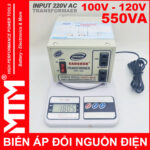 Bien Ap 220v Ra 110V 550VA Sanshun Chinh Hang Trong Luong
