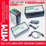 UPS Mini DC 12V 24V Bo Nguon Du Phong Wifi Modem Camera 12V 24V 5A 14000mah Led Bao Vont