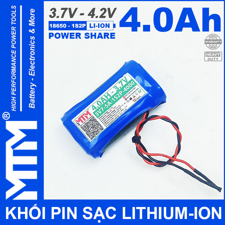 Ban Pin Sac Lihtium Ion 3V7 5A 4Ah 1S2P MTM Ban Pin Sac Lihtium Ion 3V7 5A 4Ah 1S2P MTM