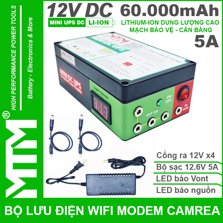 Bo Nguon Du Phong Wifi Modem Camera UPS 12V 5A 60000mah Led Bao Vont Bo Nguon Du Phong Wifi Modem Camera UPS 12V 5A 60000mah Led Bao Vont