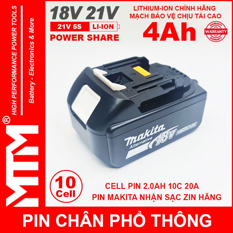 Pin Chan Pho Thong Makita 10cell 4Ah Nhan Sac Zin Chinh Hang Pin Chan Pho Thong Makita 10cell 4Ah Nhan Sac Zin Chinh Hang