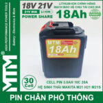 Pin Makita Chong Soc 30 Cell 18Ah 80A Den Bao Pin Cell 3000mah