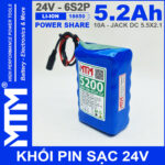 Ban Pin 24V 10A 6S2P 18650 MTM 5200mah