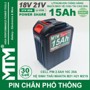 Chuyen Ban Pin Makita Chong Soc 30 Cell 15Ah 80A Den Bao Pin Cell 2500mah