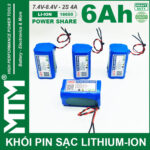 Nhan Dong Pin 7V 8V 6Ah 4A 2S2P Cell 18650 MTM