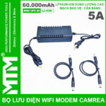 Sac Bo Nguon Du Phong Wifi Modem Camera UPS USB 5V 12V 5A 60000mah Led Bao Vont