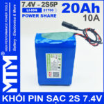 Pin 7V 8V 10A 2S5P 21700 MTM 20000mah