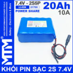 Pin 7V 8V 10A 2S5P 21700 MTM 20Ah