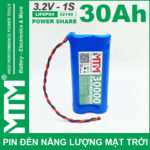 Pin Den Nang Luong Mat Troi 3v2 30Ah 30000mAh Cell Pin Sat Lifepo4 32140