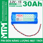 Pin Den Nang Luong Mat Troi 3v2 30Ah 30000mAh Cell Pin Sat Lifepo4 32140 Cao Cap Loai 1