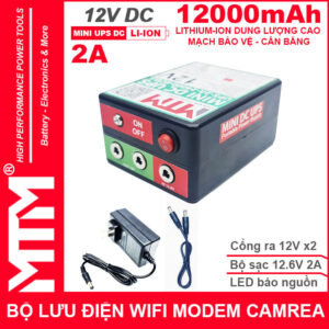 Bo Nguon Dien Du Phong Wifi Modem Camera 12V 2A 12000mah