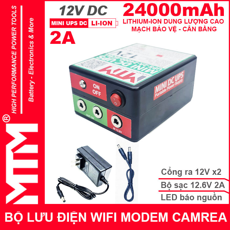 Bo Nguon Dien Du Phong Wifi Modem Camera 12V 2A 24000mah Bo Nguon Dien Du Phong Wifi Modem Camera 12V 2A 24000mah