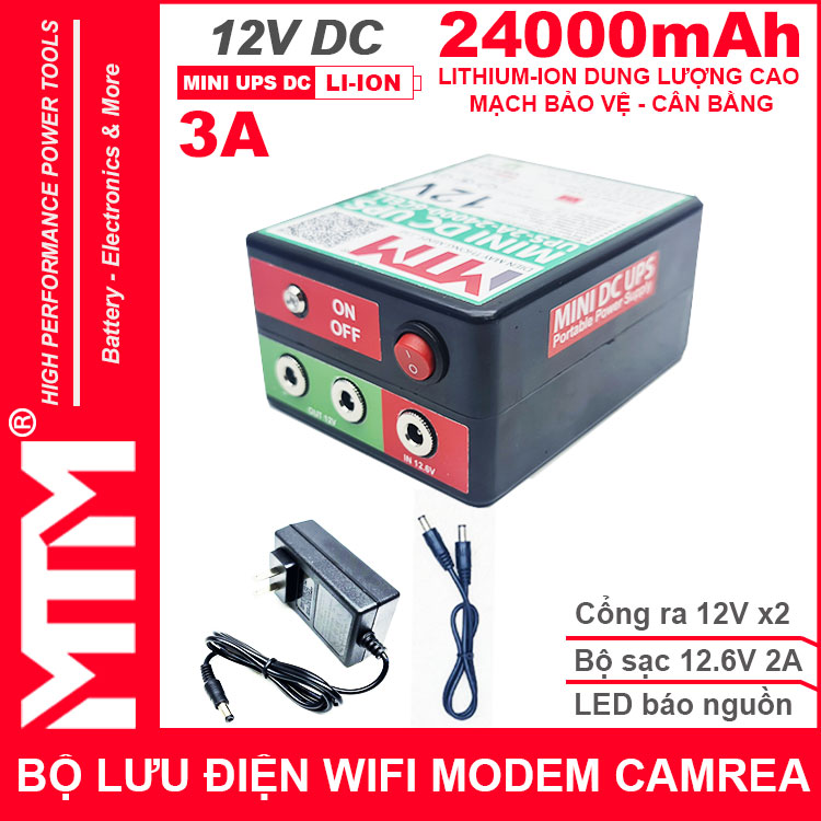 Bo Nguon Dien Du Phong Wifi Modem Camera 12V 3A 24000mah Bo Nguon Dien Du Phong Wifi Modem Camera 12V 3A 24000mah