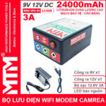 Bo Nguon Dien Du Phong Wifi Modem Camera 9V12V 3A 24000mah